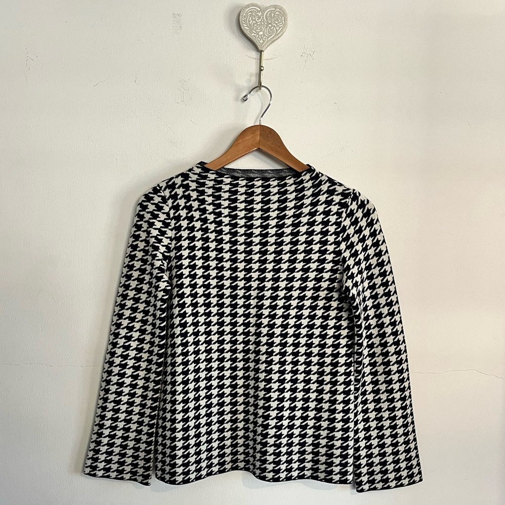 Ann Taylor | Houndstooth Mock Neck Sweater - Picture 5 of 11